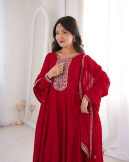 Blooming Fox Georgette Lehenga Choli Set with Fancy Blouse & Dupatta